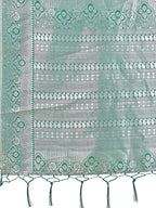 Shree Shyam Fashion Graceful Light & Dark Light Green Silk Saree with Rich Woven Border & Paisley Pallu - Perfect for Festive & Wedding Wear