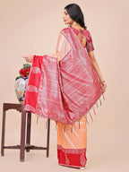 Shree Shyam Fashion Graceful Light & Dark Peach Silk Saree with Rich Woven Border & Paisley Pallu - Perfect for Festive & Wedding Wear