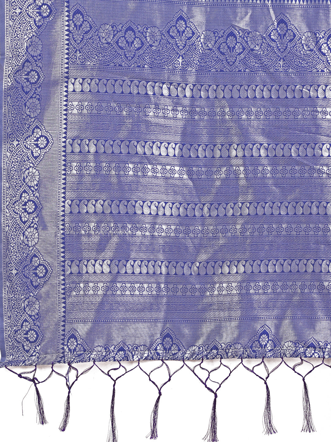 Shree Shyam Fashion Graceful Light & Dark Teal Silk Saree with Rich Woven Border & Paisley Pallu - Perfect for Festive & Wedding Wear