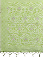 Shree Shyam Fashion Light Green Lichi Silk Saree with Floral Weaving & Tassel Pallu - Elegant Festive & Party Wear Saree