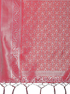 Shree Shyam Fashion Graceful Orange & Maroon Banarasi Silk Saree with Rich Zari Woven Border - Traditional Elegance for Celebrations