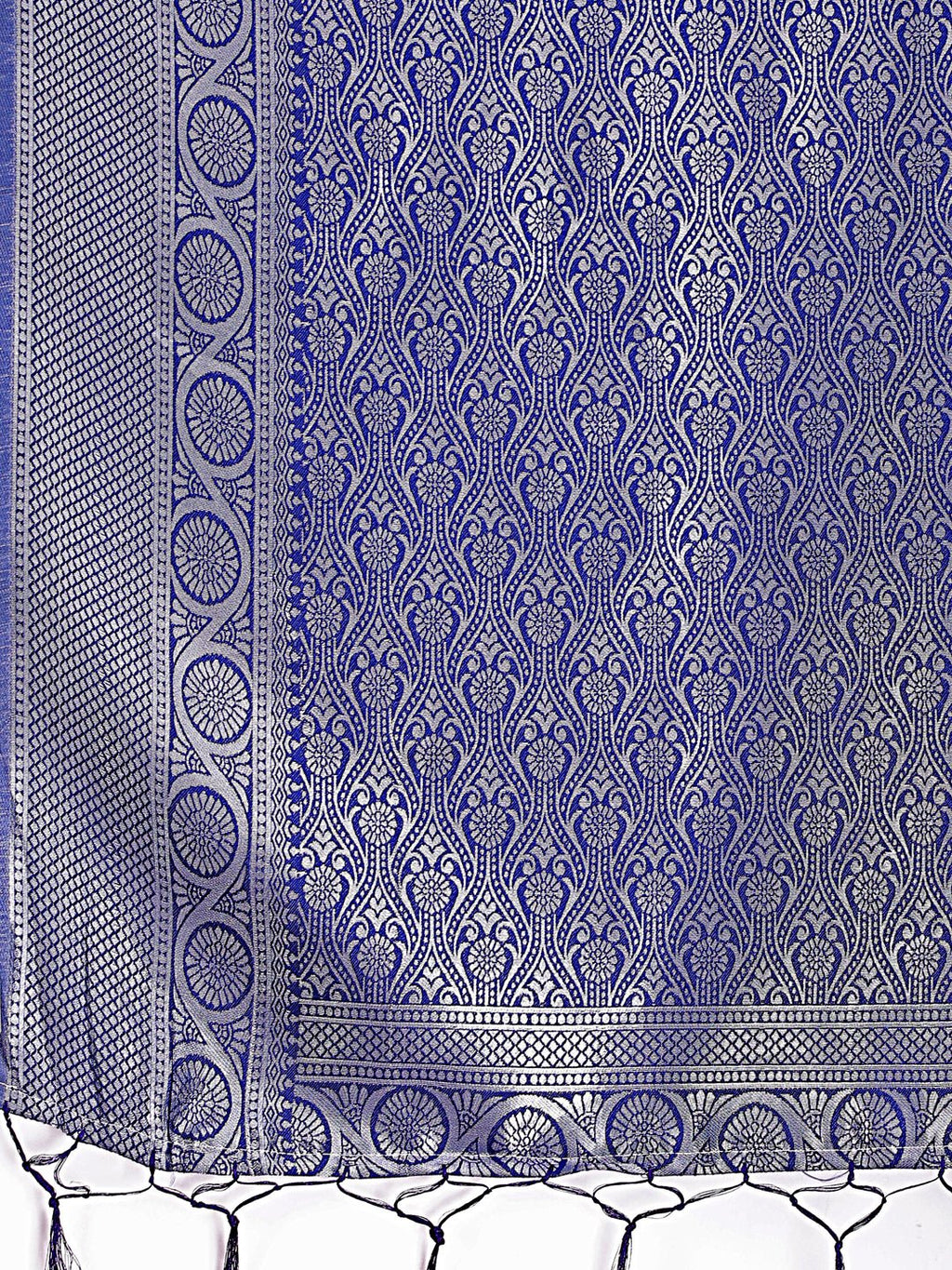 Shree Shyam Fashion Graceful Sky Blue & Blue Banarasi Silk Saree with Rich Zari Woven Border - Traditional Elegance for Celebrations