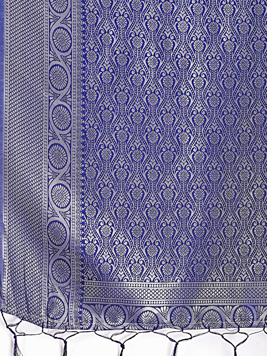 Shree Shyam Fashion Graceful Sky Blue & Blue Banarasi Silk Saree with Rich Zari Woven Border - Traditional Elegance for Celebrations