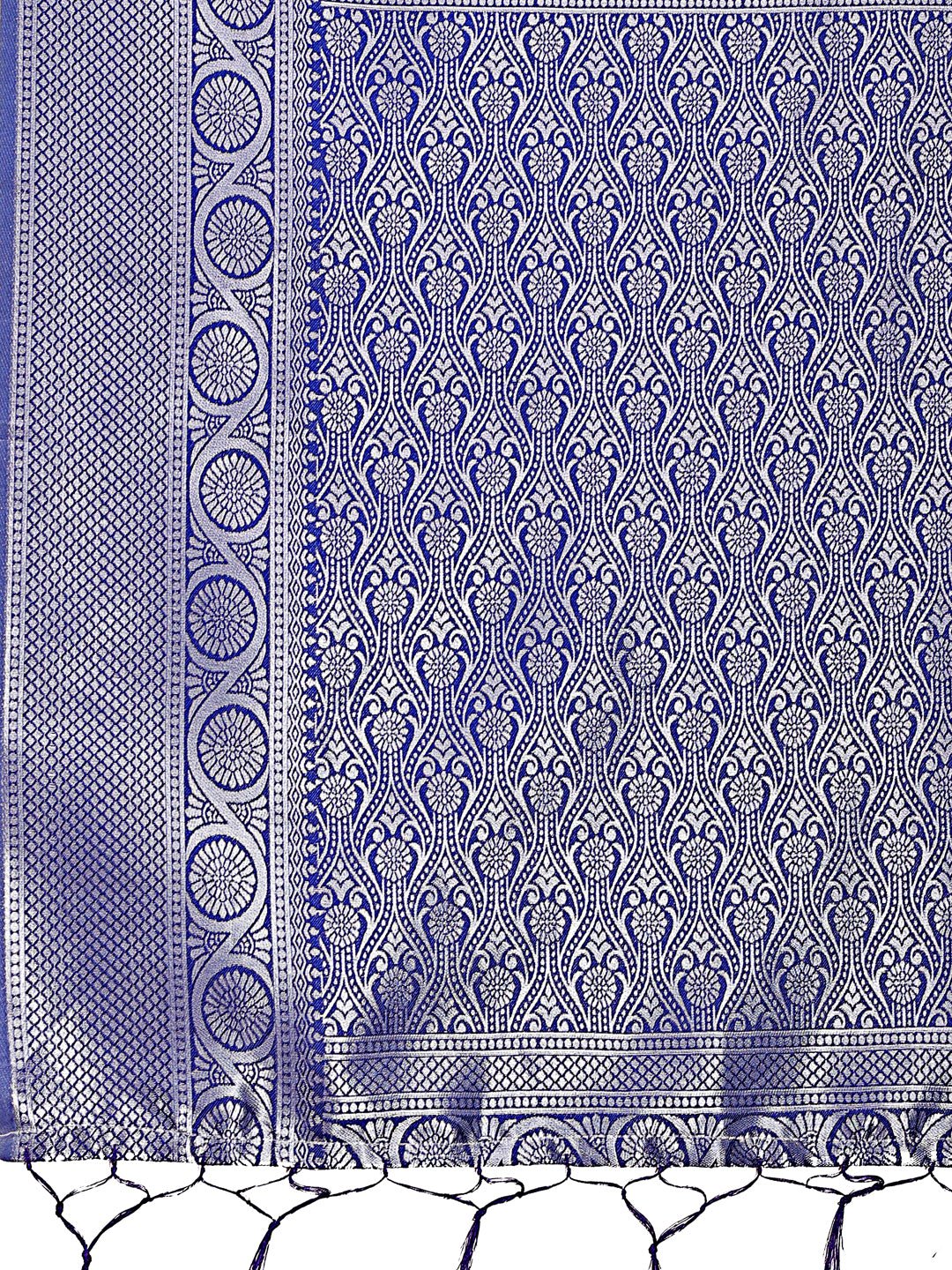 Shree Shyam Fashion Graceful Teal & Blue Banarasi Silk Saree with Rich Zari Woven Border - Traditional Elegance for Celebrations