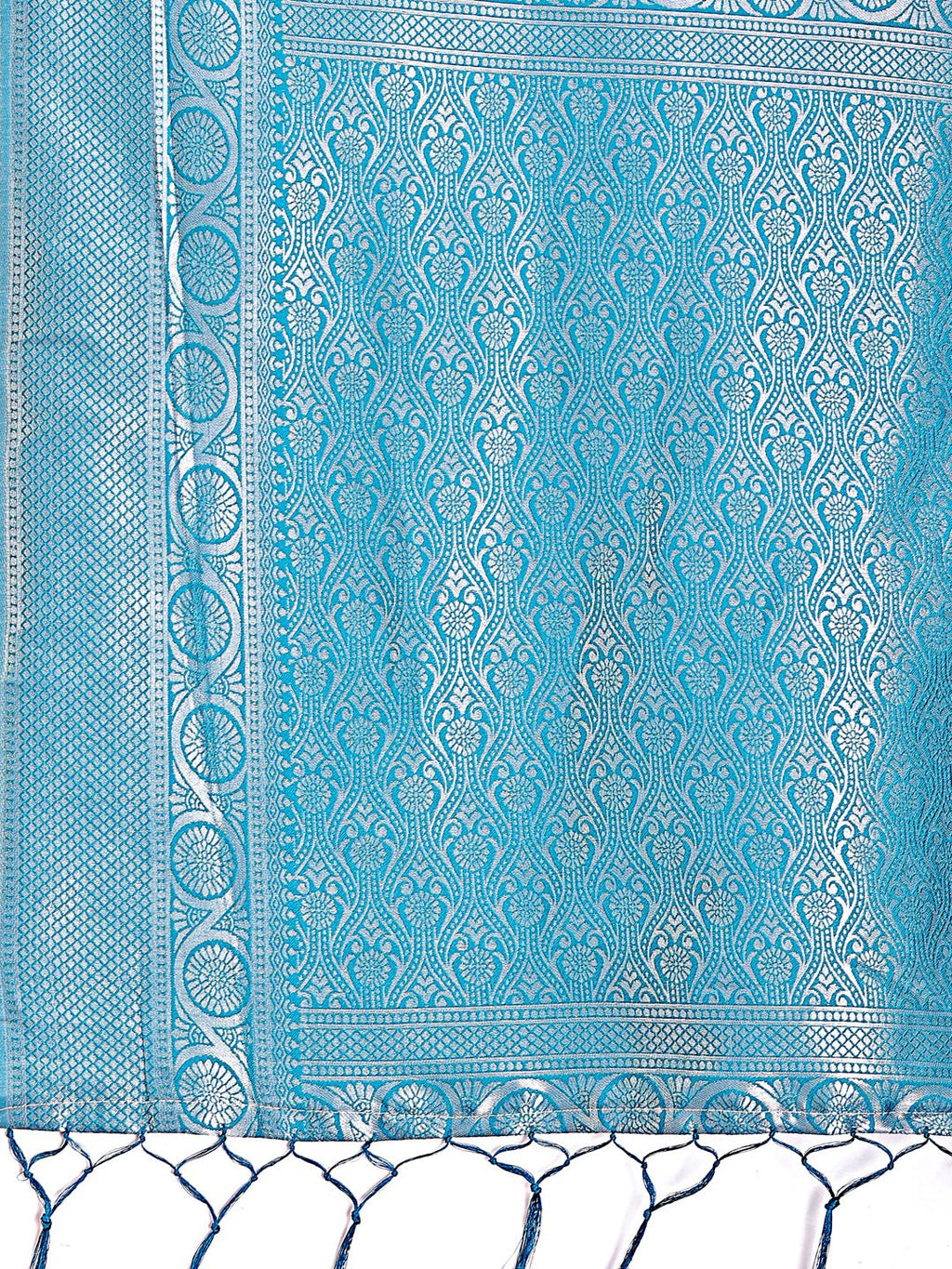 Shree Shyam Fashion Graceful Yellow & Blue Banarasi Silk Saree with Rich Zari Woven Border - Traditional Elegance for Celebrations