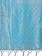 Shree Shyam Fashion Graceful Yellow & Blue Banarasi Silk Saree with Rich Zari Woven Border - Traditional Elegance for Celebrations