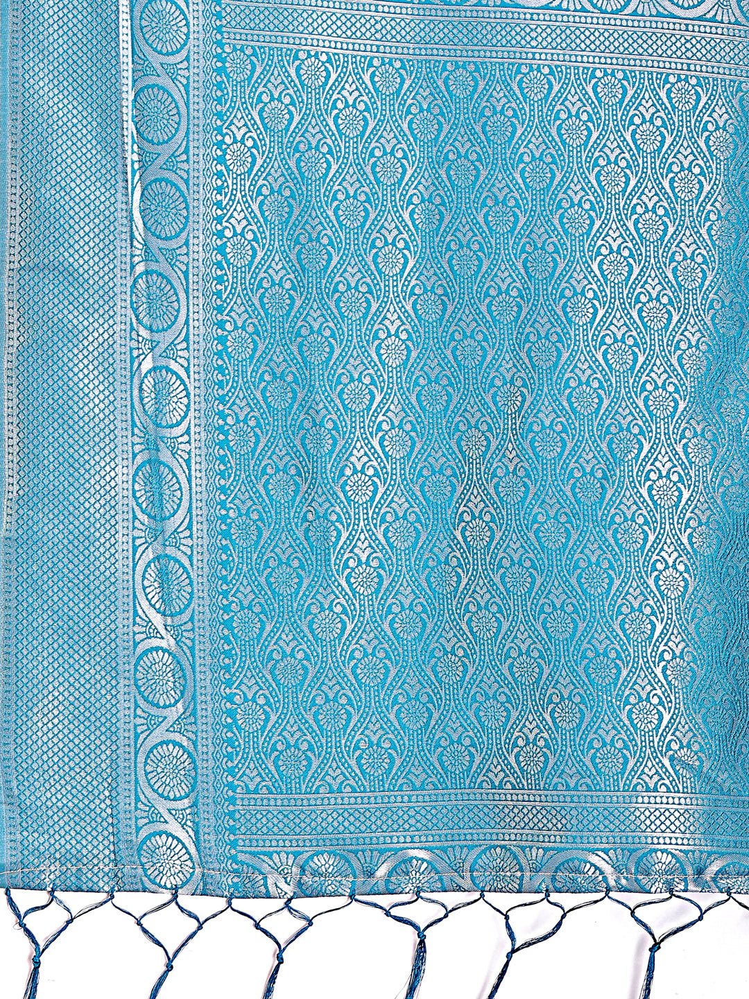 Shree Shyam Fashion Graceful Yellow & Blue Banarasi Silk Saree with Rich Zari Woven Border - Traditional Elegance for Celebrations