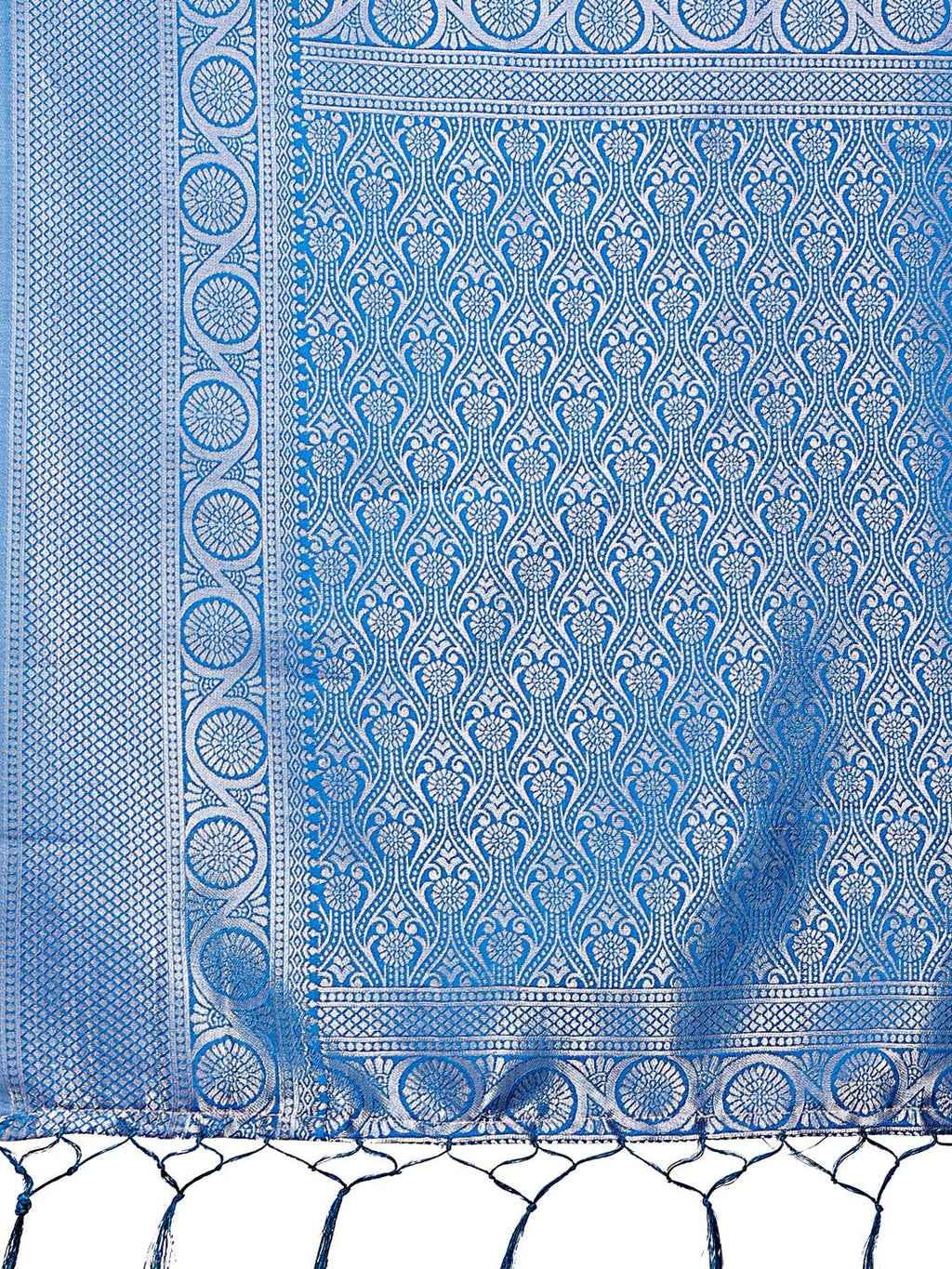Shree Shyam Fashion Graceful Peach & Blue Banarasi Silk Saree with Rich Zari Woven Border - Traditional Elegance for Celebrations