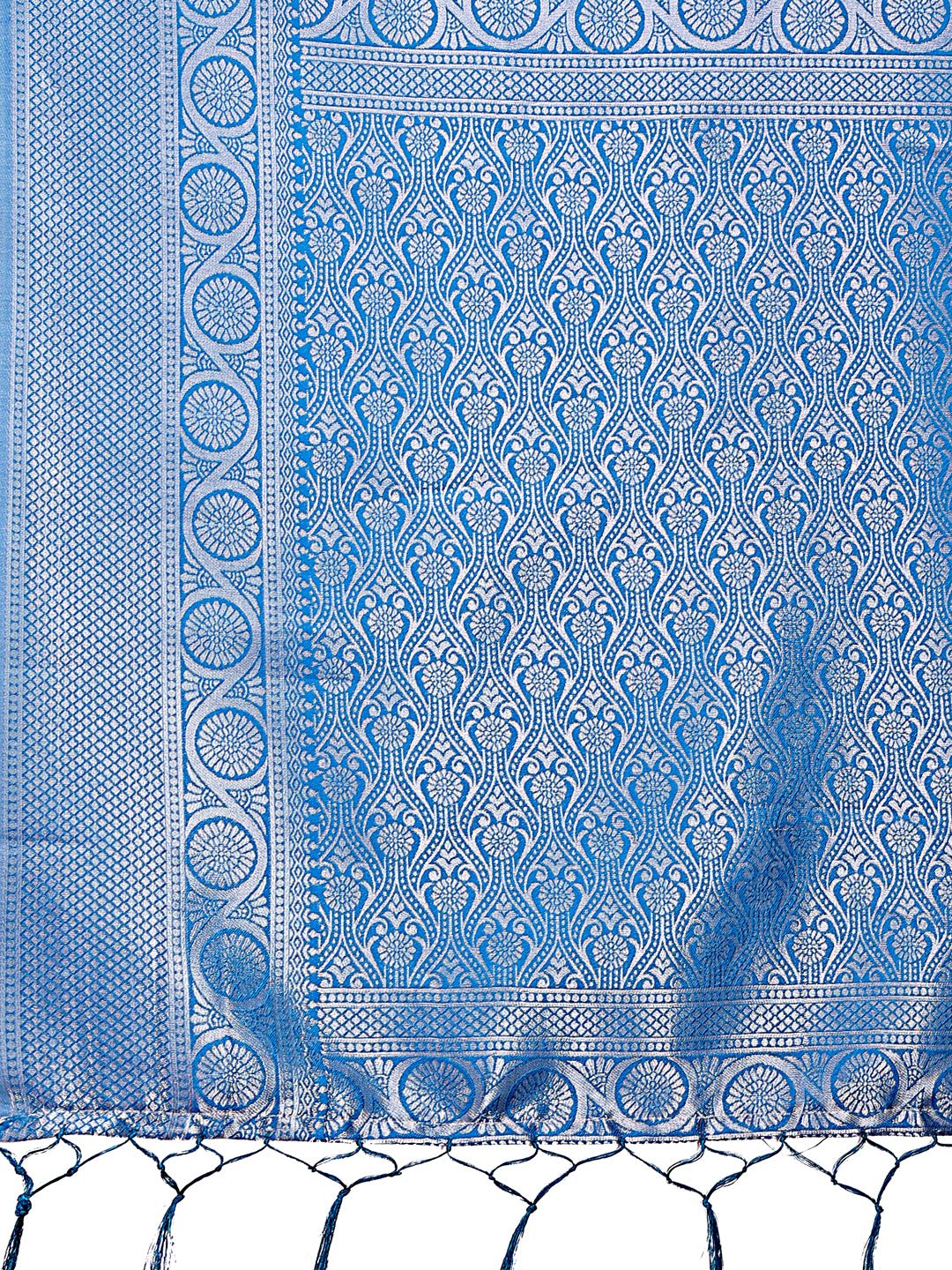 Shree Shyam Fashion Graceful Peach & Blue Banarasi Silk Saree with Rich Zari Woven Border - Traditional Elegance for Celebrations