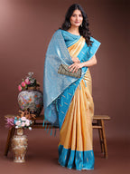 Shree Shyam Fashion Yellow Lichi Silk Woven Zari Work Traditional Tassel Saree