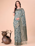 Shree Shyam Fashion Elegant Green Cotton Silk Saree with Floral Design & Rich Pallu - Festive & Wedding Wear