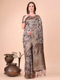 Shree Shyam Fashion Elegant Brown Cotton Silk Saree with Floral Design & Rich Pallu - Festive & Wedding Wear