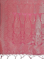 Shree Shyam Fashion Elegant Pink Floral Lichi Silk Saree with Zari Weaving and Rich Pallu - Wedding & Festive Wear Saree
