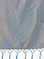 Shree Shyam Fashion Sky Blue Linen Cotton Saree with Golden Zari Leaf Design & Elegant Pallu - Festive | Office | Daily Wear