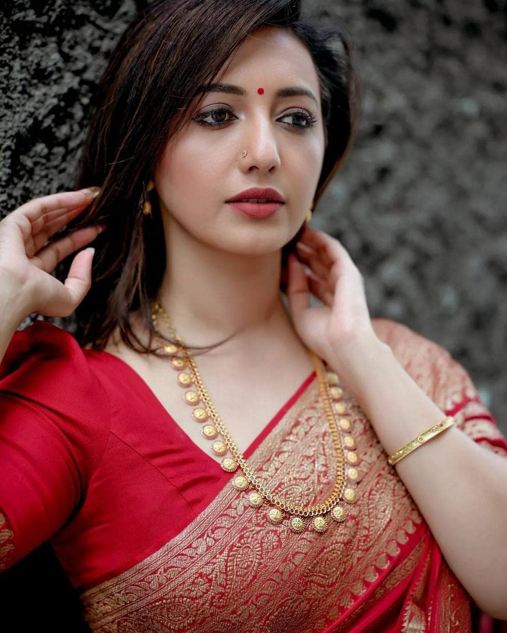 Vamika Weaving Banarasi Jacquard Red Kanjivaram Saree - Distacart