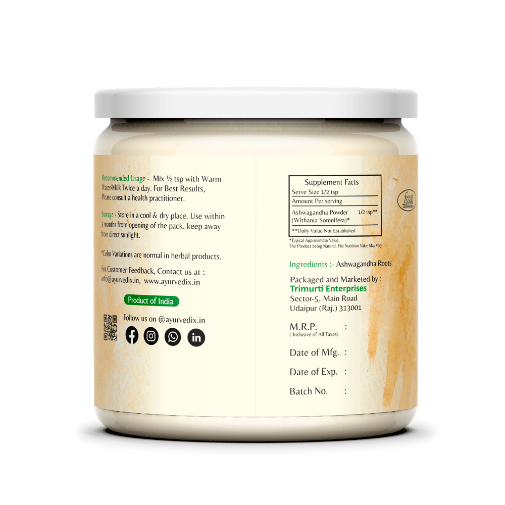 Ayurvedix Organic Ashwagandha Powder - Distacart
