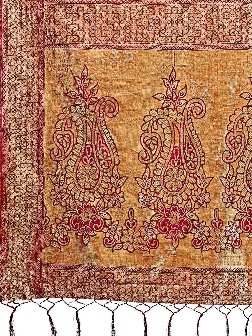 Shree Shyam Fashion Majestic Magenta Silk Saree with Gold Zari & Floral Design - Perfect for Festive & Traditional Occasions