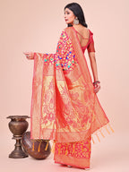 Shree Shyam Fashion Majestic Maroon Silk Saree with Gold Zari & Floral Design - Perfect for Festive & Traditional Occasions