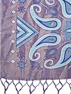 Shree Shyam Fashion Grace in Every Thread: Sky Blue Patola Linen Cotton Saree Woven with Cultural Elegance