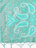 Shree Shyam Fashion Grace in Every Thread: Sea green Patola Linen Cotton Saree Woven with Cultural Elegance