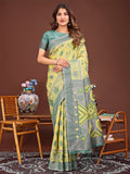 Shree Shyam Fashion Grace in Every Thread: Yellow Patola Linen Cotton Saree Woven with Cultural Elegance