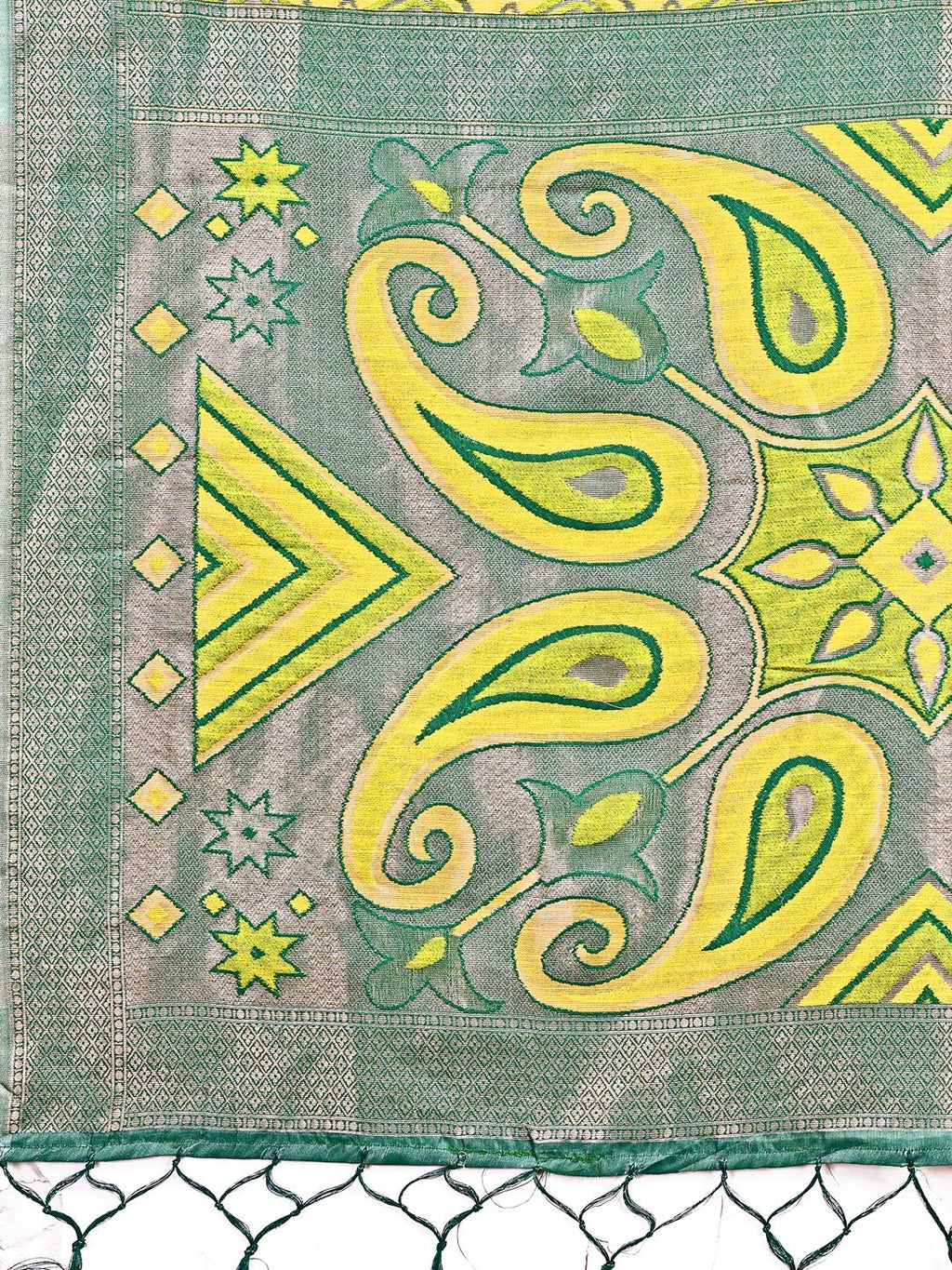 Shree Shyam Fashion Grace in Every Thread: Yellow Patola Linen Cotton Saree Woven with Cultural Elegance