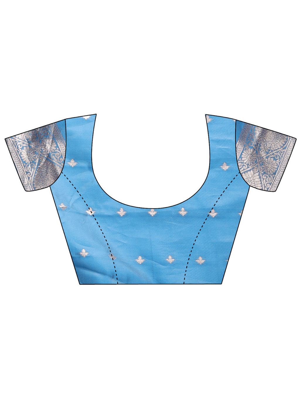 Shree Shyam Fashion Graceful Cream & Sky Blue Linen Cotton Saree with Rich Zari Pallu - A Touch of Royal Comfort