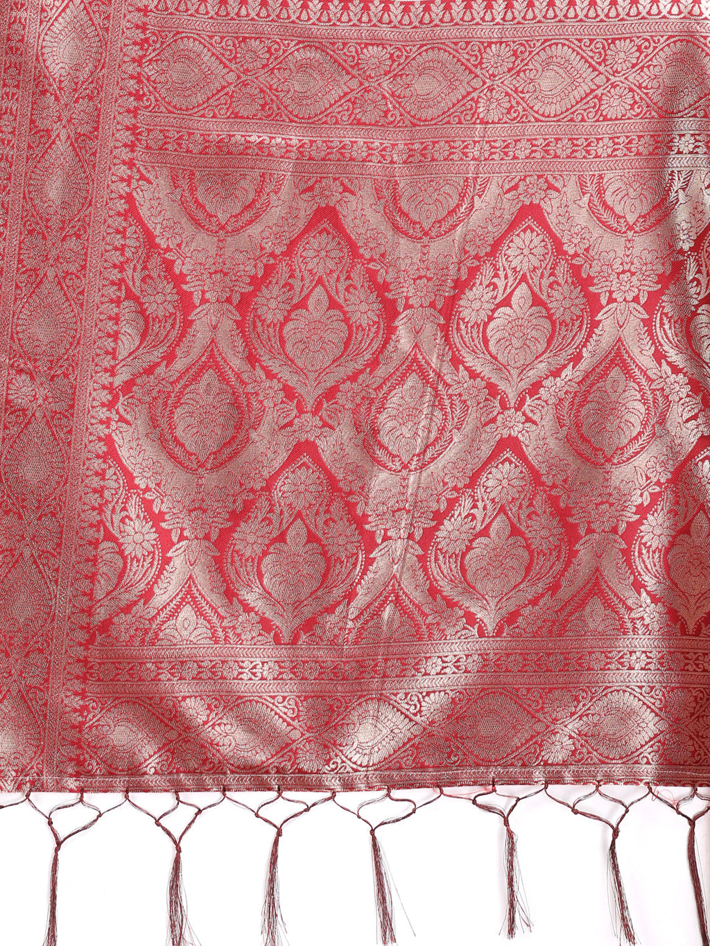 Shree Shyam Fashion Graceful Cream & Red Linen Cotton Saree with Rich Zari Pallu - A Touch of Royal Comfort