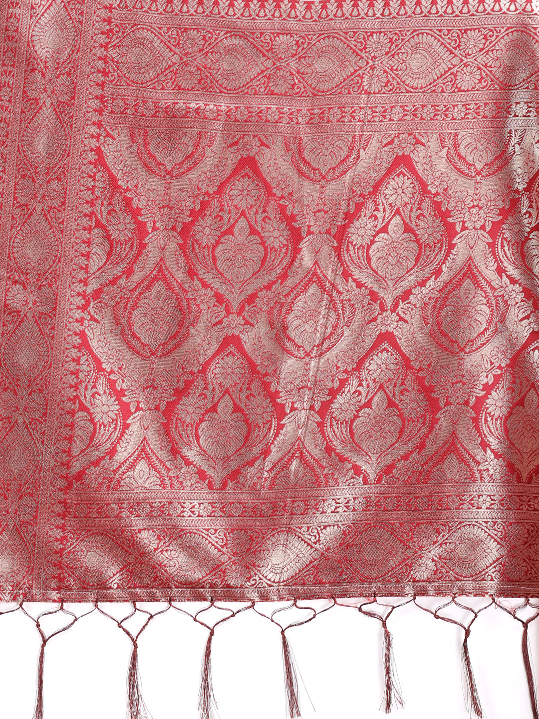 Shree Shyam Fashion Graceful Cream & Red Linen Cotton Saree with Rich Zari Pallu - A Touch of Royal Comfort