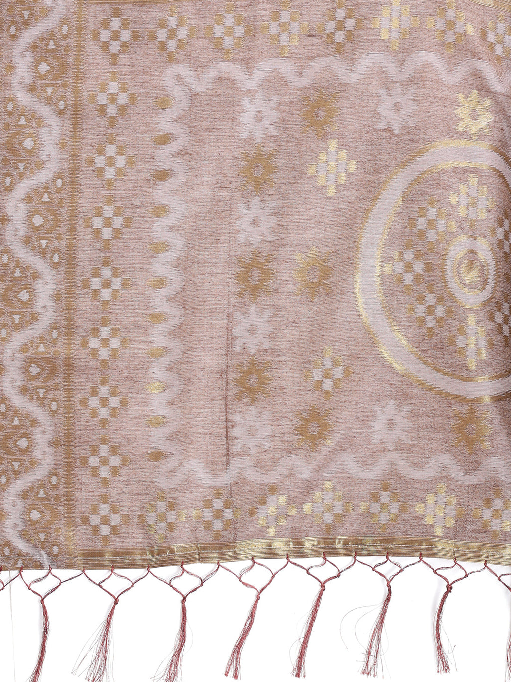 Shree Shyam Fashion Graceful Beige & Brown Linen Cotton Saree - Lightweight Elegance for Modern Women