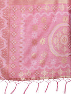Shree Shyam Fashion Graceful Beige & Pink Linen Cotton Saree - Lightweight Elegance for Modern Women