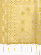 Shree Shyam Fashion Graceful Beige & Yellow Linen Cotton Saree - Lightweight Elegance for Modern Women