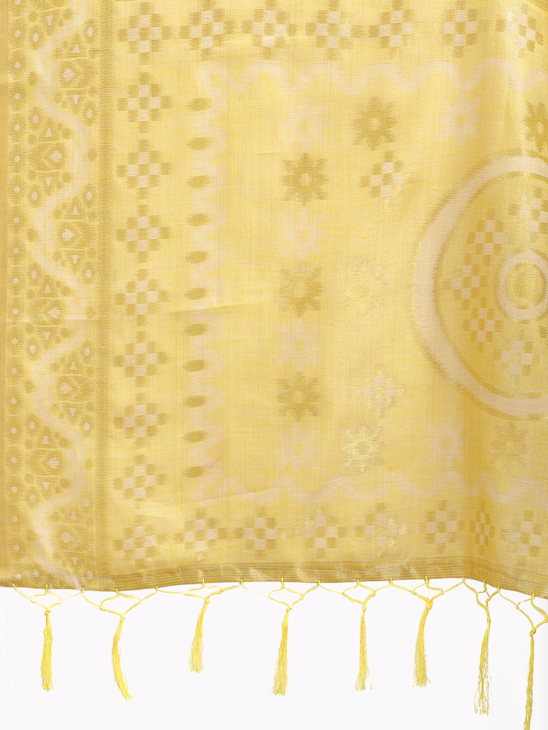 Shree Shyam Fashion Graceful Beige & Yellow Linen Cotton Saree - Lightweight Elegance for Modern Women