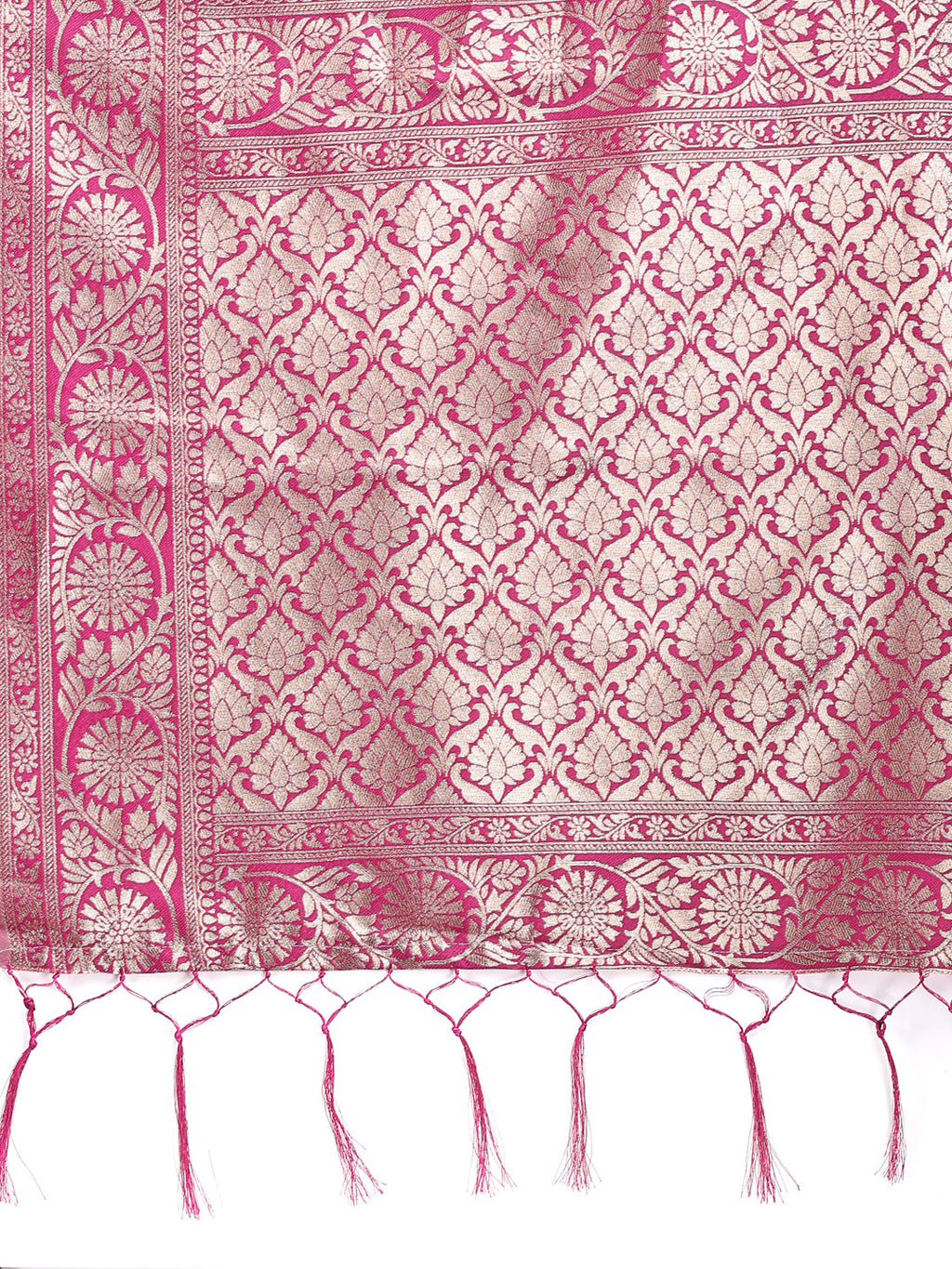Shree Shyam Fashion Purple Linen Cotton Woven Zari Work Traditional Tassel Saree