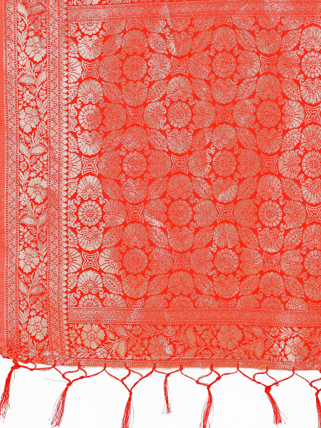 Shree Shyam Fashion Elegant Off-White & Red Linen Cotton Saree with Zari Woven Border and Pallu - Soft Lightweight Saree for Daily,Festive & Office Wear