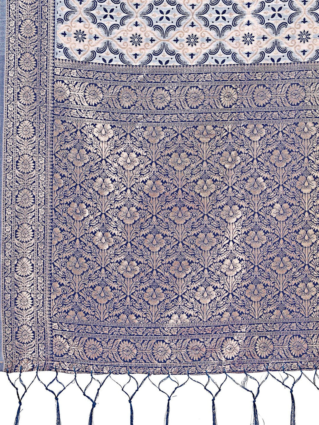 Shree Shyam Fashion Blue Linen Saree with Rich Woven Zari Work - Elegant Ethnic Saree for Festive & Office Wear