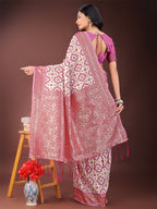 Shree Shyam Fashion Pink Linen Saree with Rich Woven Zari Work - Elegant Ethnic Saree for Festive & Office Wear