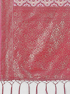 Shree Shyam Fashion Pink Linen Saree with Rich Woven Zari Work - Elegant Ethnic Saree for Festive & Office Wear