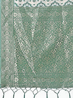 Shree Shyam Fashion Green Linen Saree with Rich Woven Zari Work - Elegant Ethnic Saree for Festive & Office Wear