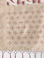 Shree Shyam Fashion Elegant Beige & Coral Linen Saree with Zari Border and Abstract Pattern - Premium Festive & Office Wear