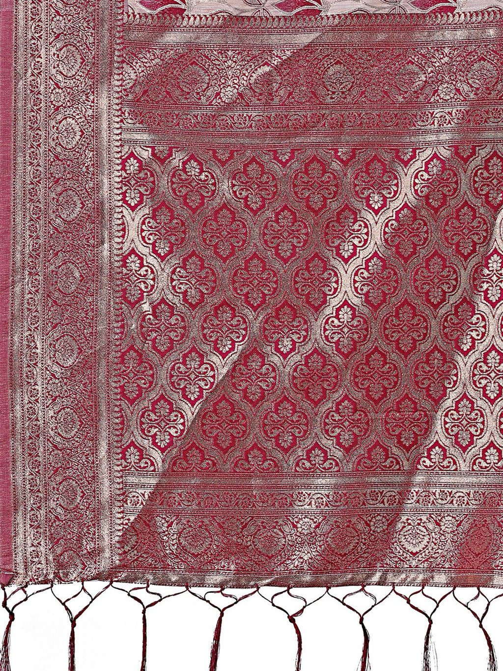 Shree Shyam Fashion Stunning Beige & Purple Linen Saree with Floral Print and Rich Zari Pallu - Festive & Traditional Wear