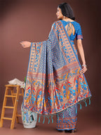 Shree Shyam Fashion Vibrant Copper & Blue Banarasi Silk Saree with Colorful Pallu - Perfect Blend of Tradition and Festive Elegance