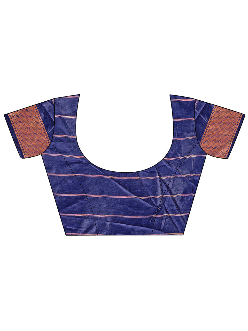 Shree Shyam Fashion Vibrant Copper & Navy Blue Banarasi Silk Saree with Colorful Pallu - Perfect Blend of Tradition and Festive Elegance