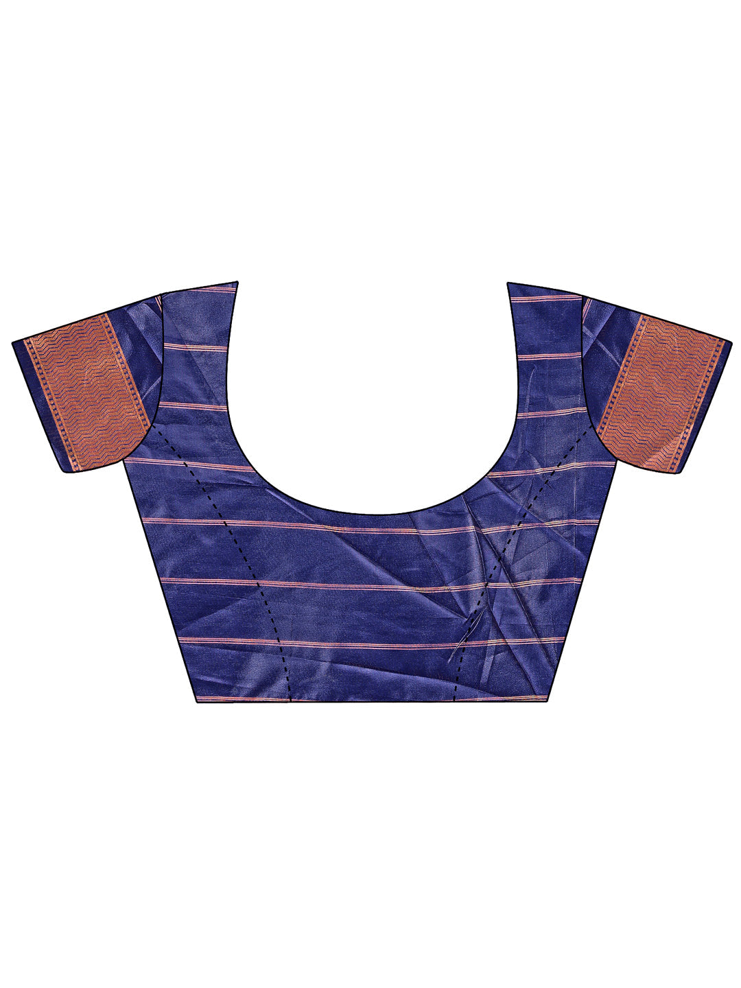 Shree Shyam Fashion Vibrant Copper & Navy Blue Banarasi Silk Saree with Colorful Pallu - Perfect Blend of Tradition and Festive Elegance