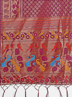 Shree Shyam Fashion Vibrant Copper & Magenta Banarasi Silk Saree with Colorful Pallu - Perfect Blend of Tradition and Festive Elegance