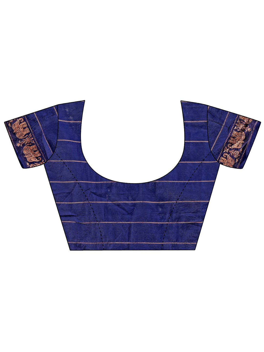 Shree Shyam Fashion Fiery Navy Blue Banarasi Silk Saree with Gold Zari and Colorful Pallu - Perfect for Bridal,Wedding & Festive Glamour