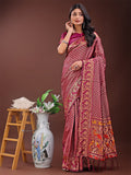 Shree Shyam Fashion Fiery Purple Banarasi Silk Saree with Gold Zari and Colorful Pallu - Perfect for Bridal,Wedding & Festive Glamour