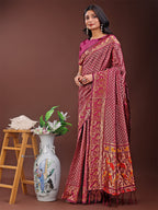 Shree Shyam Fashion Fiery Purple Banarasi Silk Saree with Gold Zari and Colorful Pallu - Perfect for Bridal,Wedding & Festive Glamour
