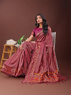 Shree Shyam Fashion Fiery Purple Banarasi Silk Saree with Gold Zari and Colorful Pallu - Perfect for Bridal,Wedding & Festive Glamour