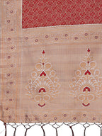 Shree Shyam Fashion Graceful Pink & Beige Lichi Silk Saree with Elegant Woven Pallu - Timeless Beauty for Every Occasion